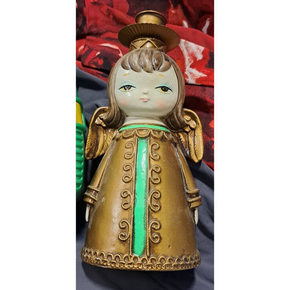 Vintage 60's Dickson Angel Paper Mache  Candle Holder Mid-century Japan angel